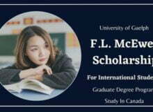 F.L. McEwen Scholarship 2023 at University of Guelph in Canada