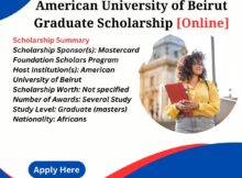 American University of Beirut Graduate Scholarship [Online]