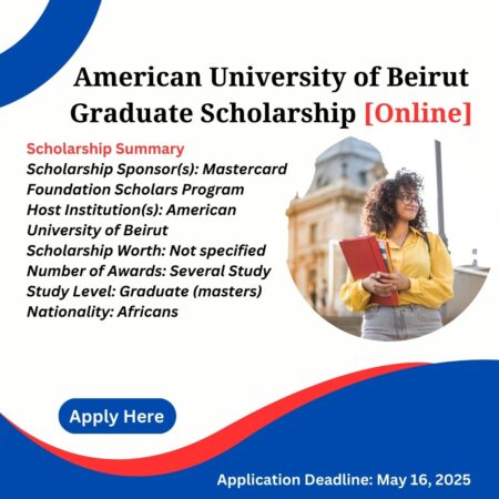 American University of Beirut Graduate Scholarship 2025 [Online]